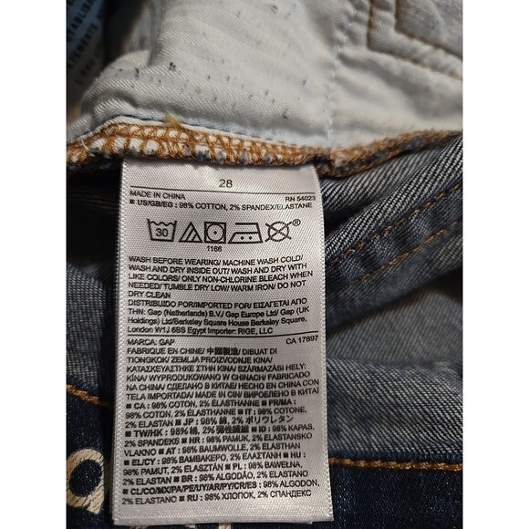 GAP 1969 Denim Midi Front Slit Stretch Jean Western Cowgirl Skirt Size 28 - Picture 9 of 9